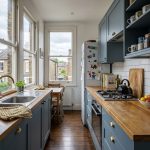 a modern lived-in kitchen inside a London apartment immediately after a professional deep-clean